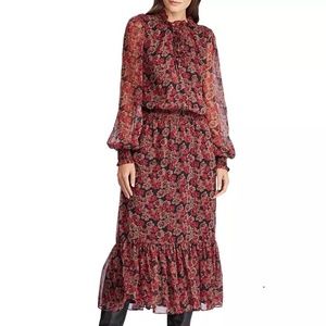 Lauren Ralph Lauren ‘cherry blossoms’ floral midi dress, size 8, great condition